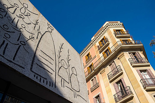 壁画,毕加索,广场,巴塞罗那,哥特式,地区,加泰罗尼亚,西班牙