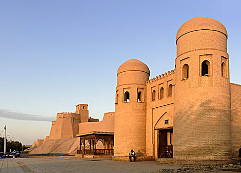 大门,历史,中心,世界遗产,希瓦,乌兹别克斯坦,亚洲