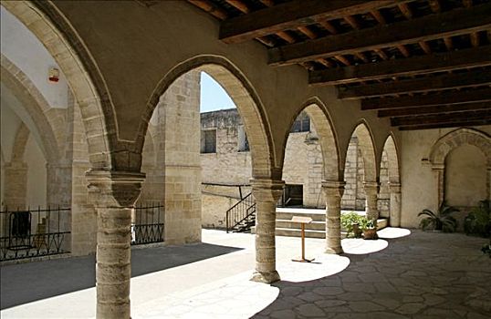 回廊,教堂,塞浦路斯,欧洲