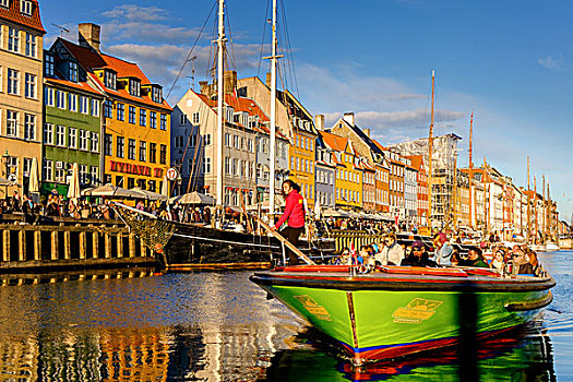 游船,新港,运河,哥本哈根,首都,区域,丹麦,欧洲