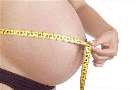 孕妇,测量,皮尺