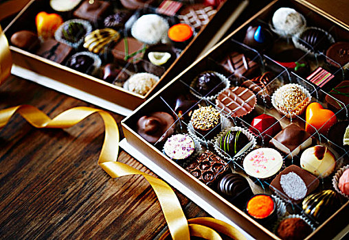 种类,巧克力,巧克力盒
