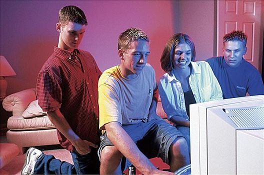男孩,电脑,游戏,互联网,信息技术