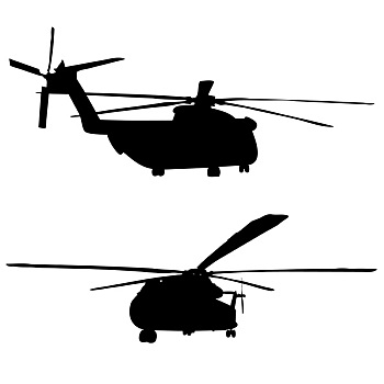 直升飞机,剪影