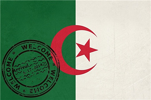 欢迎,阿尔及利亚,旗帜,护照