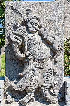 护法天王石雕像,中国河南省巩义市康百万庄园