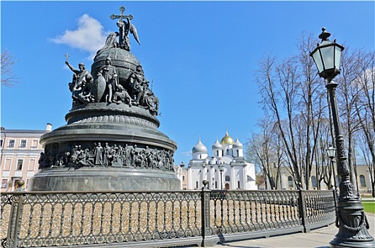 纪念建筑,千禧年,俄罗斯,诺夫哥罗德,克里姆林宫