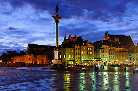 城堡广场,柱子,华沙,省,波兰,欧洲