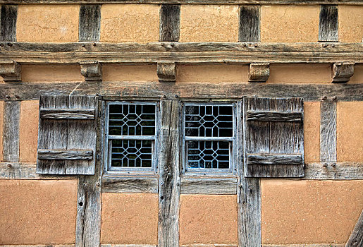 老,房子,正面,半木结构,墙壁,17世纪,德国,欧洲