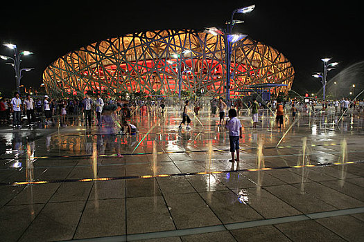 第29届北京奥运会闭幕式鸟巢与喷泉