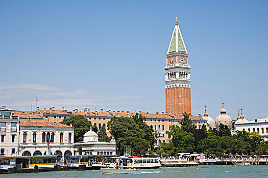 风景,威尼斯,尖顶,钟楼,意大利,欧洲