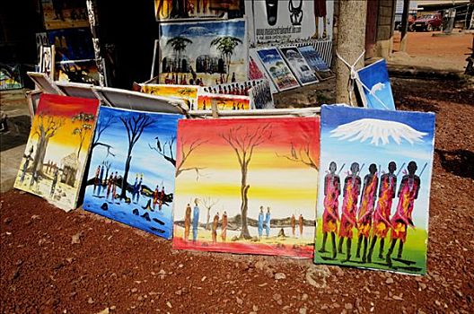 艺术,正面,乞力马扎罗山,纪念品店,坦桑尼亚,非洲