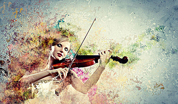 图像,美女,女性,小提琴手,演奏,闭眼,背景