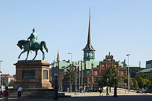 雕塑,城堡广场,哥本哈根,丹麦