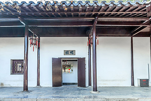 中式园林廊亭建筑,南京瞻园