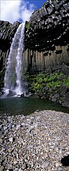 瀑布,上方,斯卡夫塔菲尔国家公园,冰岛