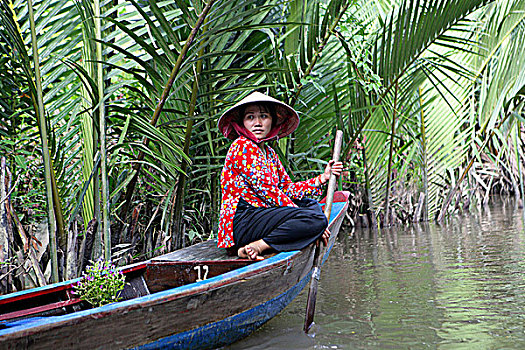 越南,成年,女人,湄公河
