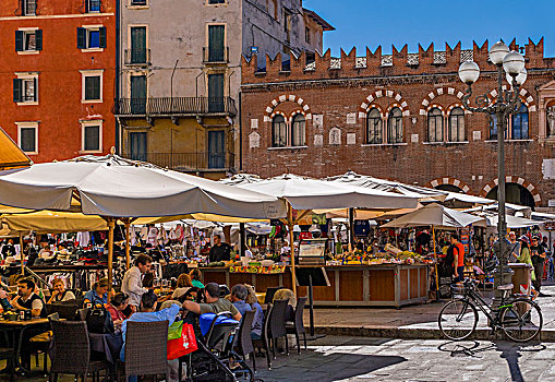 餐馆,广场,维罗纳,威尼托,意大利,欧洲