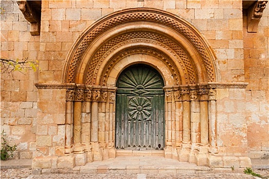 罗马式,门口,教堂