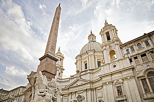 教堂,方尖塔,纳佛那广场,罗马,意大利