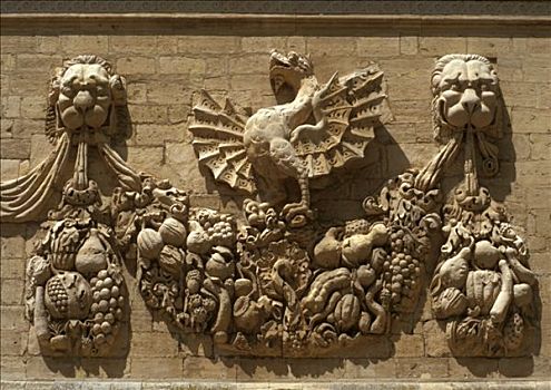 阿维尼翁,格罗,计划,浅浮雕,建筑,龙,水果,豆类,狮子
