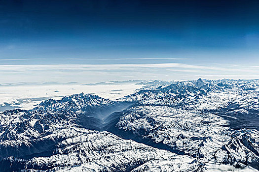 航拍,雪山,东方,中国,东亚