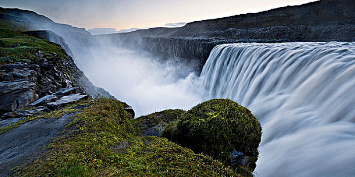 冰岛,冰河河道,瀑布