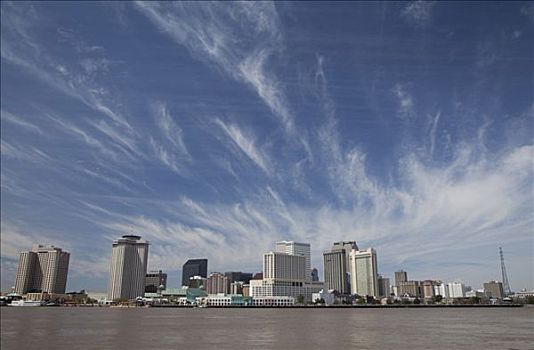 新奥尔良,天际线,密西西比河,路易斯安那,美国