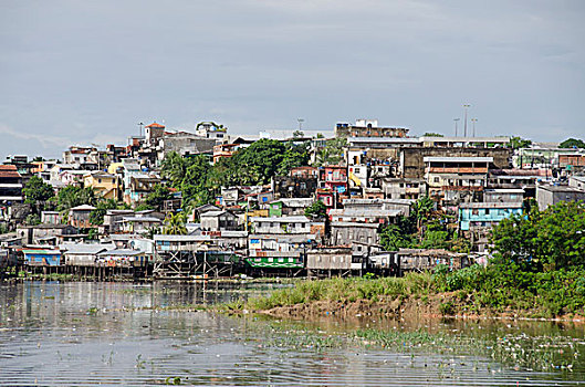 巴西,亚马逊河,马瑙斯,传统,乡村,木质,房子,水岸