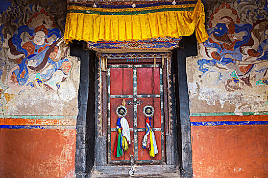入口,寺院,靠近,列城,印度河谷,拉达克,印度