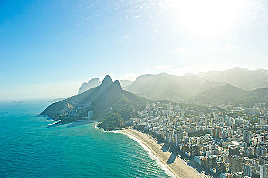 俯视,风景,伊帕内玛,海滩,里约热内卢,巴西