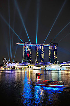 码头,湾,沙,酒店,双螺旋,人行天桥,市区,新加坡,亚洲