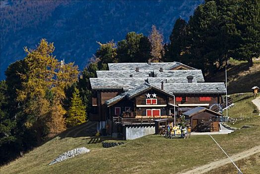 阿尔卑斯小屋,策马特峰,沃利斯,瑞士