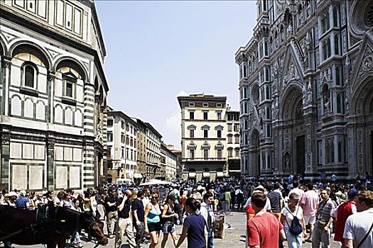 游客,道路,佛罗伦萨,托斯卡纳,意大利