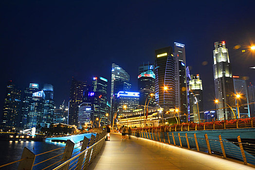 新加坡夜色滨海湾