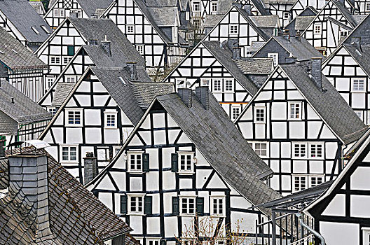 历史,市区,半木结构房屋,区域,北莱茵-威斯特伐利亚,德国,欧洲