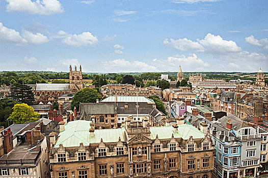 俯拍,建筑,城市,牛津,英格兰