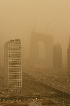 2008年北京第一场沙尘暴景观