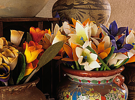 彩色,假花,陶器,历史,圣达菲