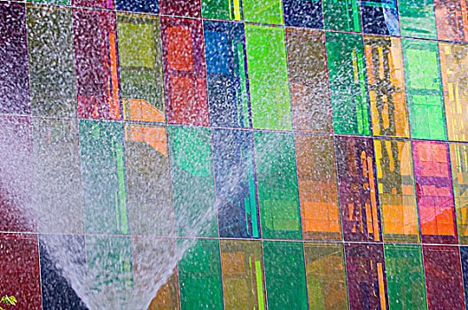 有色玻璃,墙壁,蒙特利尔,会议中心,魁北克,加拿大