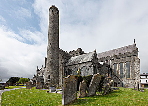 大教堂,圆塔,基尔肯尼,基尔肯尼郡,爱尔兰,欧洲