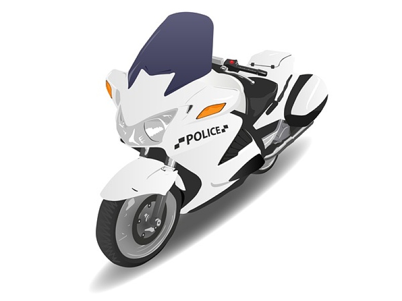 警察摩托车简笔画图片