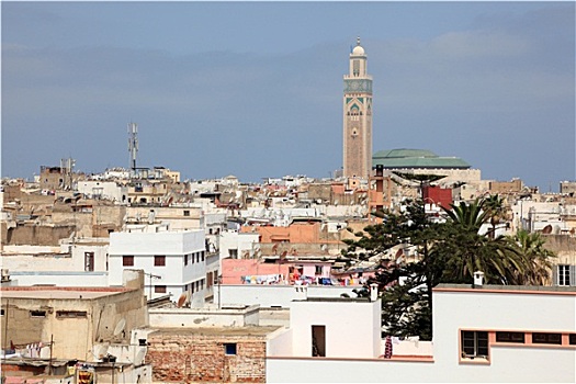 风景,上方,老城,卡萨布兰卡,摩洛哥