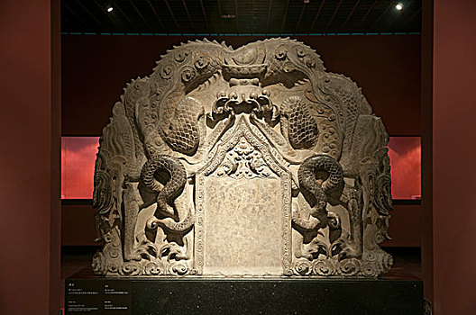 西安碑林博物馆雕塑藏品唐代碑首