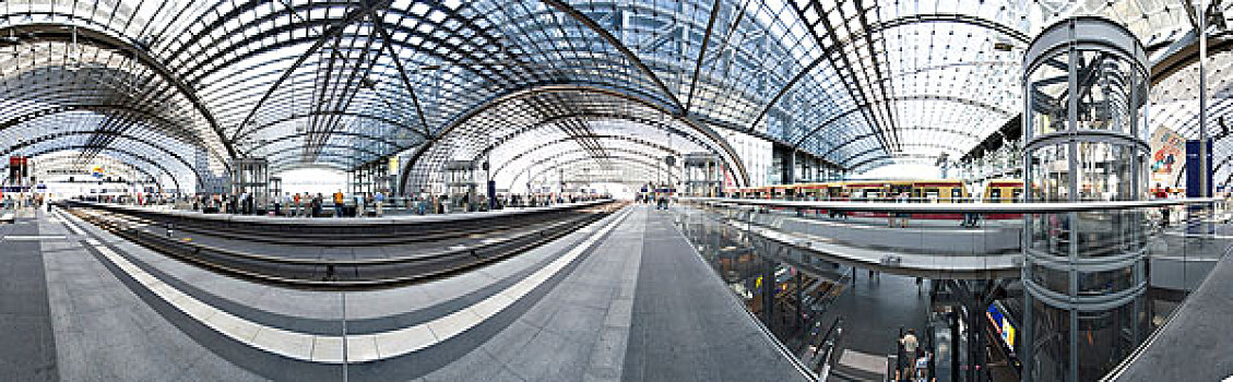 全景,法兰克福火车站,火车站,柏林,德国,欧洲