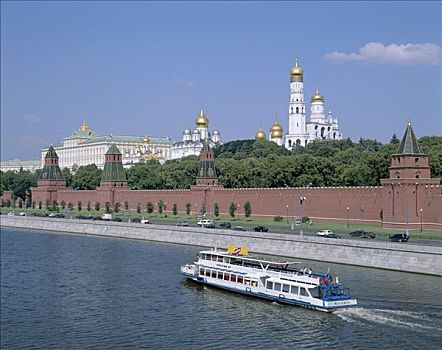 克里姆林宫,游船,莫斯科,俄罗斯