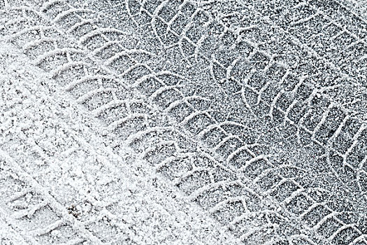 背景,纹理,道路,遮盖,雪,轮胎印