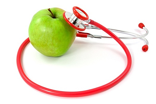 健康,苹果,听诊器