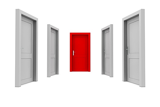 选择,红色,门