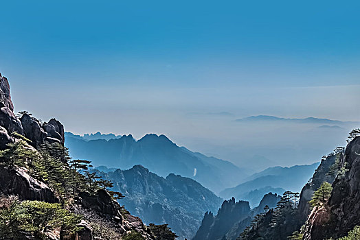 安徽省黄山市黄山风景区天海大峡谷自然景观